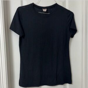Curious Gypsy Black Burnout Short Sleeve Round Neck T-Shirt Size Medium